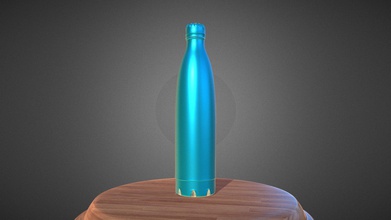stainless steel water bottle - download free 3d model sidibekagaks b3f8423 blue modeled using blender hope you can use your own purpose just let me know did with would happy see my work help achieve project 3d print model - Mito3D