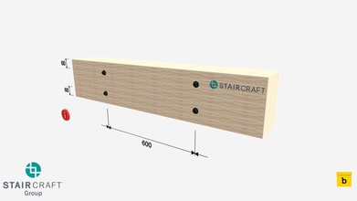staircraft- i33o 4-ply glulam 4 bolts 600mm - 3d model bimstore uk revitspace 5f0a1bd 3d print model - Mito3D