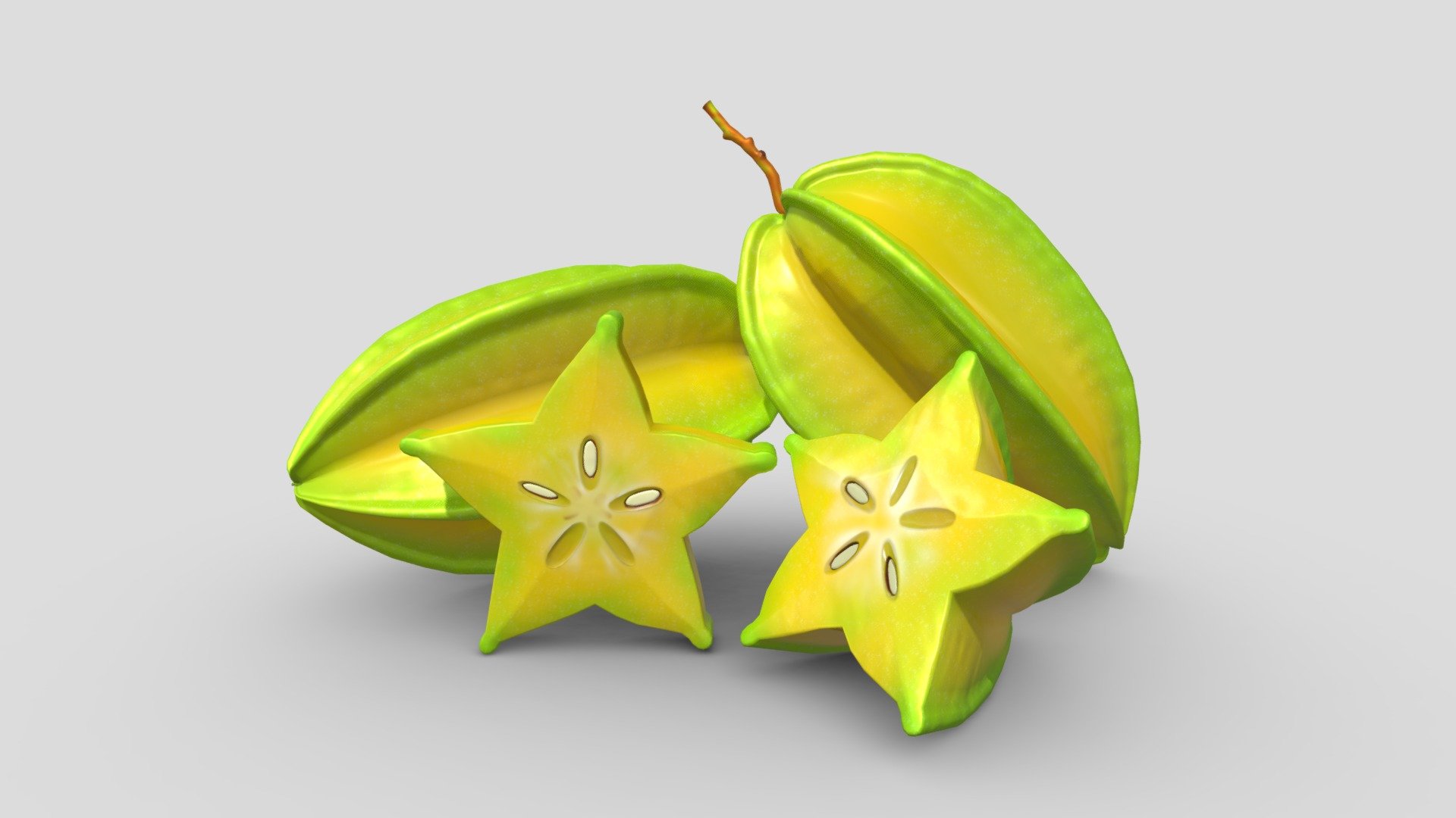 étoile fruit acheter royalties libre 3d modèle chakkitpp aliments tropical Couper doigts plat Coupe canon tranche carambole averrhée 3D print model - Mito3D