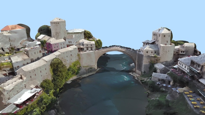 anciano antiguo puente mostar k pr s comprar realeza gratis 3d modelo by libanciel bosnia herzegovina heritage photogrammetry arquitectura koprusu 3d print model - Mito3D