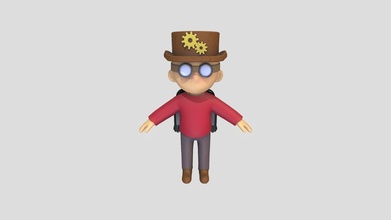 steampunk character red - download free 3d model lucq22 e7ae67d 3d print model - Mito3D