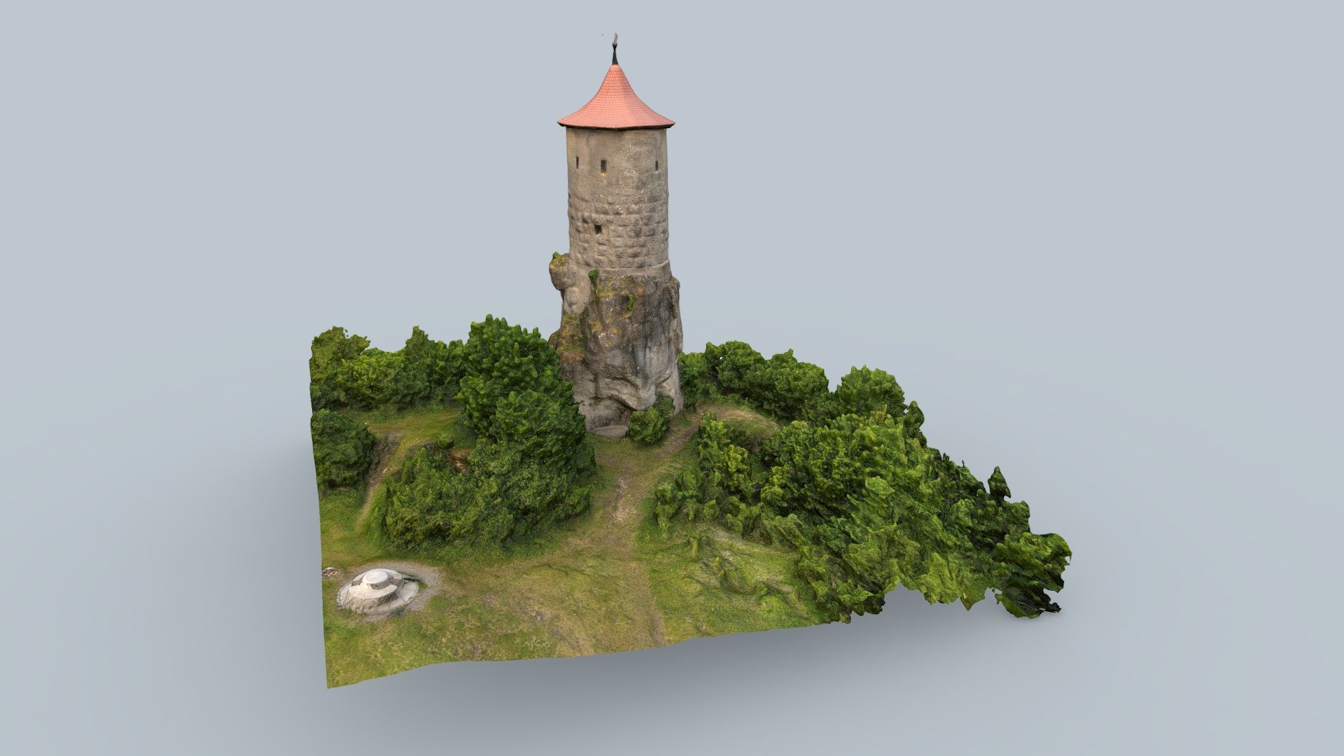 steinerner beutel photoscan - 3d model mata moana 424315c &ldquo beutel&rdquo -tower castle waischenfeld germany 3D print model - Mito3D