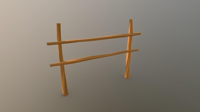 stick fence low-poly - download free 3d model hansolosnipe c8e10e5 3d print model - Mito3D