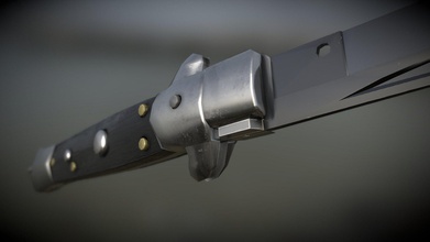 stiletto switchblade - animation download free 3d model jack bronswijk 736d048 have been doing some work recently wanted apply personal project always liked design place pop culture so seemed like good challenge create something simple moving parts texture 4096x4096 modelled animated maya textured substance painter 3d print model - Mito3D