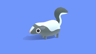 stinky skunk - quirky series buy royalty free 3d model polydactyl omabuarts 5c2a9fd 3d print model - Mito3D