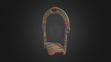 stirrup - download free 3d model archaeological museum archmsfbsu f31033e russia republic bashkortostan sterlitamak district accidental find arched body oval slot arcs protrude straight diamond-shaped plan footboard material iron 3d print model - Mito3D