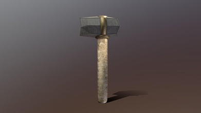 stoneage axe - download free 3d model thunder thunderpwn ca8f44a low poly nothing fancy just prop mele weapon game 3d print model - Mito3D