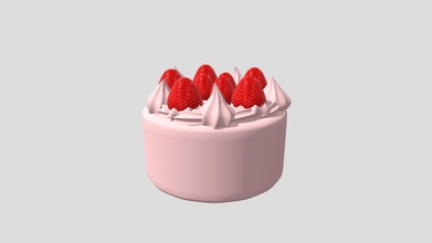 straberry vanilla short cake - download free 3d model chococatmeow360 camilasabathia e35b874 3d print model - Mito3D