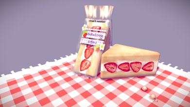 fraise crème sandwich 3d modèle randonnée f334699 3d print model - Mito3D