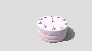 strawberry cake - download free 3d model artex 112 863b112 high poly count use cycles its already textured materials please read text file included 3d print model - Mito3D