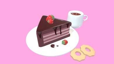 fragola cioccolato torta Scarica gratuito 3d modello mizuhi c59744a 3d print model - Mito3D