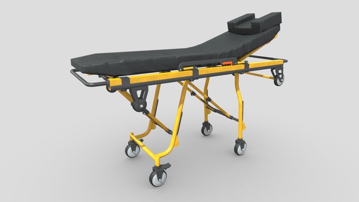 stretcher - buy royalty free 3d model by chakkitpp trolley bed ambulance clinic patient service emergency hospital first science surgery medicine medic rescue healthcare ems mobile medical 3d print model - Mito3D