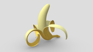 stilizzato Banana pelato acquistare royalty gratuito 3d modello pbr studio pbrgameready 56405fd 3d print model - Mito3D