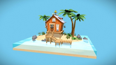 stilizzato spiaggia capanna 3d modello jcsoenksen 98a3626 3d print model - Mito3D