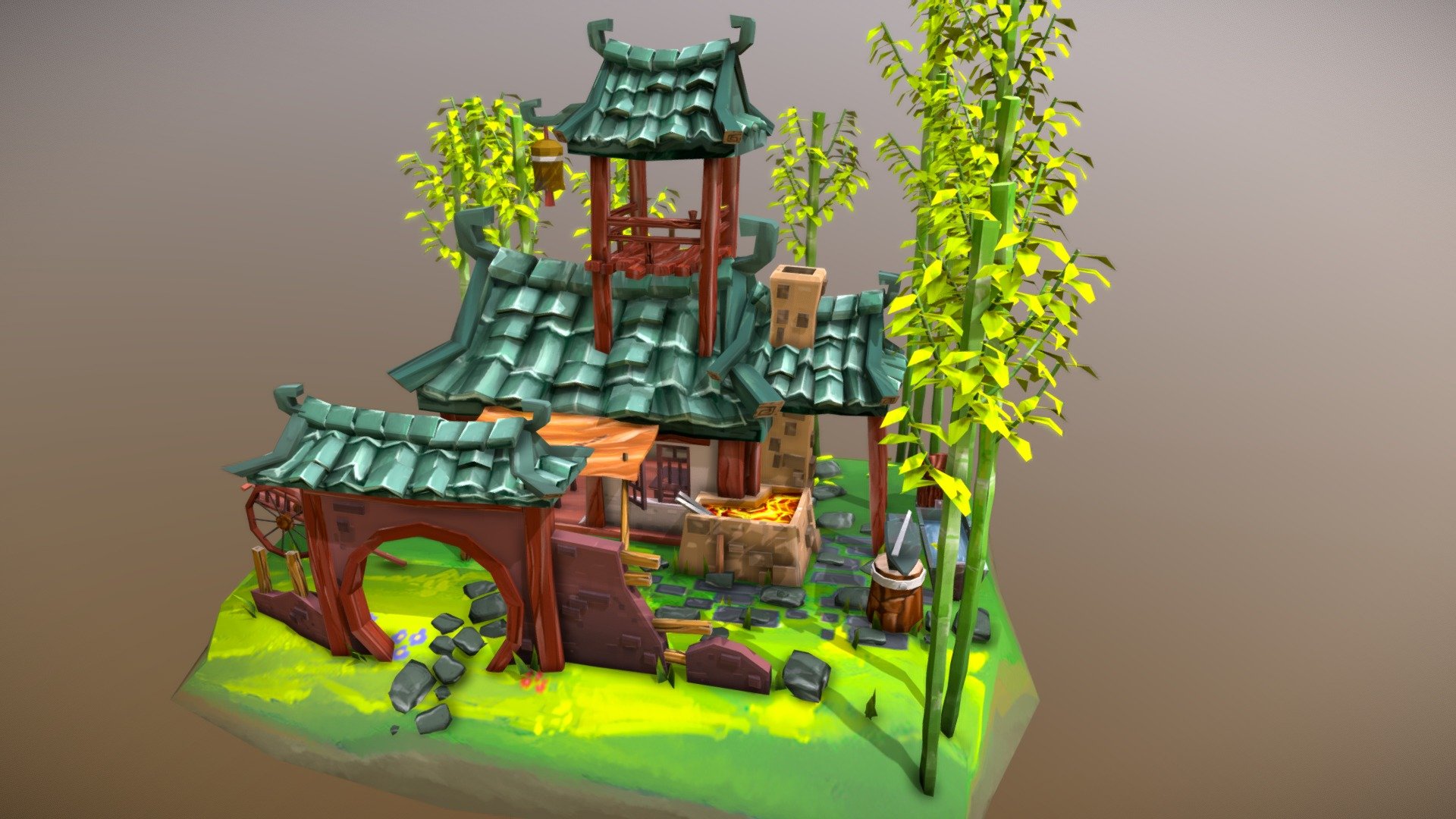 chinês estilizada ferreiro adaptado - download grátis de modelo 3d alexdekeyser d733793 meu final atribuição arte do jogo 1 howest dae comentários me dado professores 3D print model - Mito3D