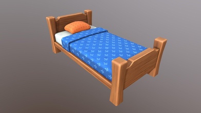 stylized fantasy lowpoly bed - download free 3d model santyfrow 5b7672a 3d print model - Mito3D