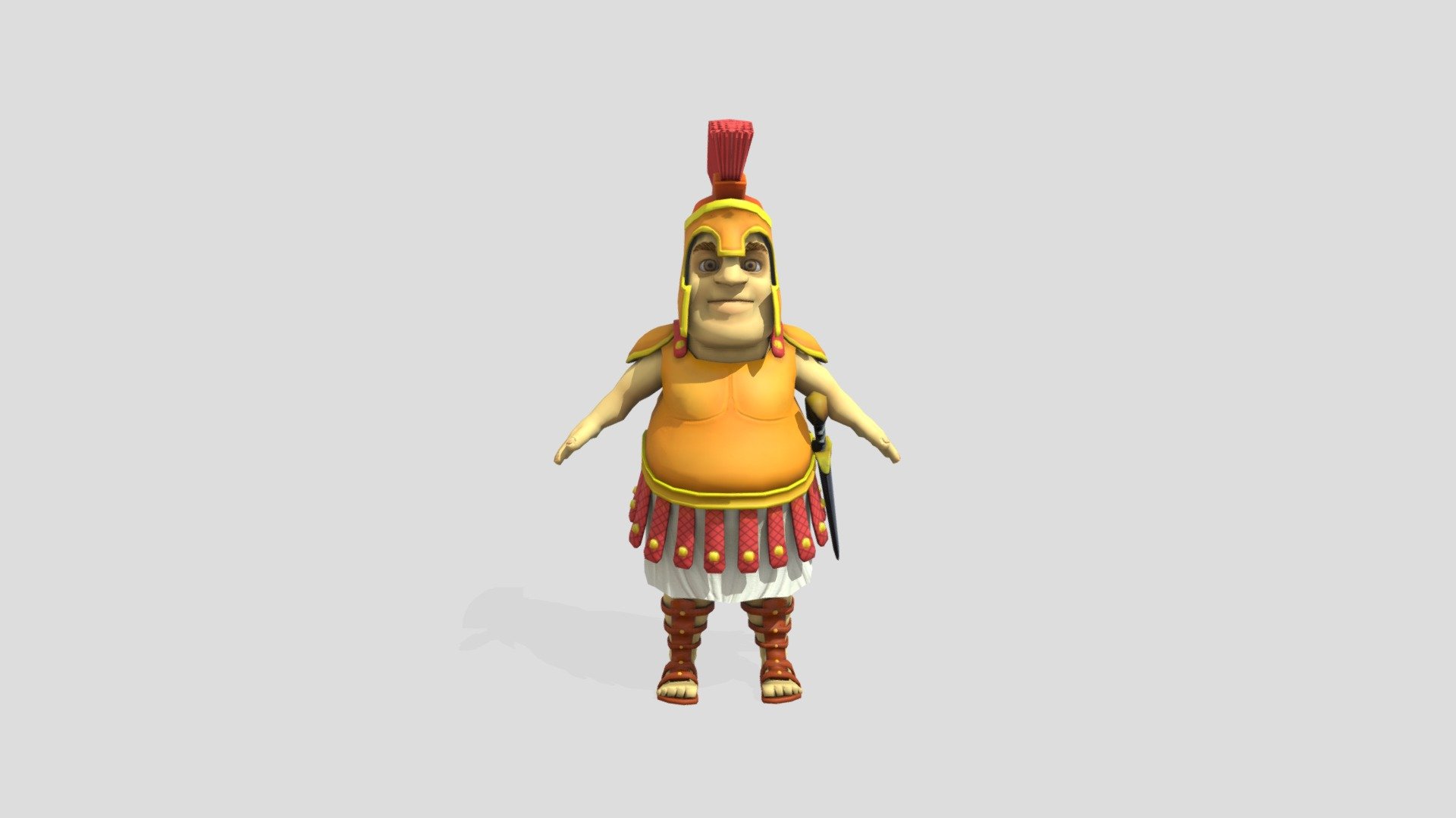 stylized fat roman soldier character poly - buy royalty free 3d model 3dia 723af9b 3D print model - Mito3D