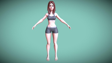 stylized female character - gym custom order 3d model octonove agency octonoveagency b8b1983 johanna game ready done blender customized client virtual cartoon style characters its optimized texturized rigged male so can animated make different fitness movements if you need any contact us instagram behance twitter 3d print model - Mito3D