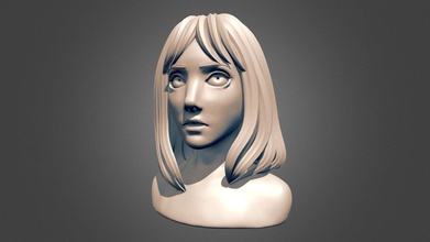 stylized female head study - download free 3d model coryrichards 90bdb02 3d print model - Mito3D