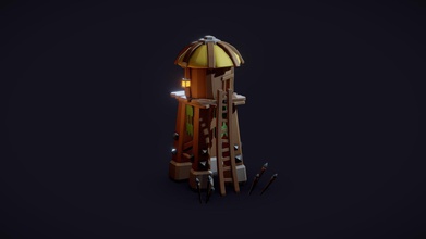 stylized goblin tower - 3d model kayoblaze d75280a 2 weeks learn use maya then make textures substance painter 3d print model - Mito3D