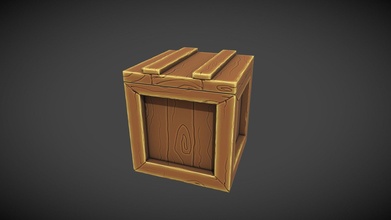stylized lowpoly wooden box game asset container - buy royalty free 3d model scritta 02ea6e0 3d print model - Mito3D