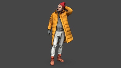 stylized man yellow jacket - buy royalty free 3d model kanistra 7aa3cb5 3d print model - Mito3D