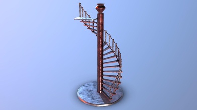 stylized metal spiral staircase - download free 3d model leon dp leondp d5b3ea0 3d print model - Mito3D
