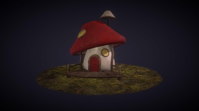 stylized mushroom house - download free 3d model vanober 72233d2 my second after church school project modeled c4d uv mapped maya textured substance painter am still newbee find important keep practicing explore more techniques also new mapping faced many challenges most here learning getting better 3d print model - Mito3D