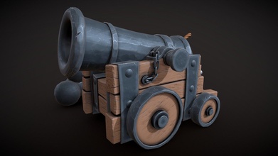 stylized naval cannon - buy royalty free 3d model valday team mrven 67337e1 3d print model - Mito3D