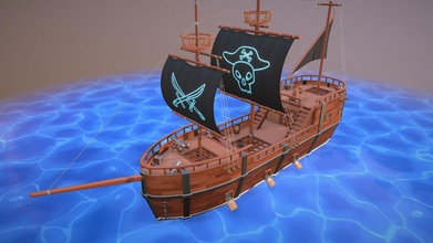 stylized pirate ship - download free 3d model comeback c3posw01 1c62191 3d print model - Mito3D