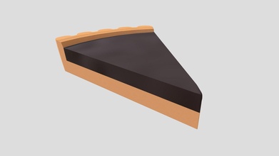 stylized slice chocolate tart - buy royalty free 3d model francescomilanese 3205ed4 3d print model - Mito3D