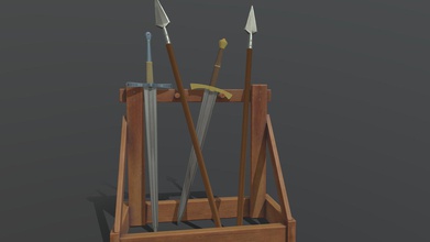 stylized weapon rack - 3d model matmoesa f0a4bd4 collection assets my blacksmith im working on 3d print model - Mito3D