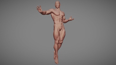supereroe figura posa 4 acquistare royalty gratuito 3d modello Tremotino corpo stl scolpire anatomia umanoide giocattolo comico azione eroe miniatura collezione Stampa 3d print model - Mito3D