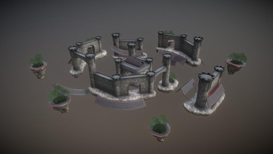 surf castle preview - download free 3d model evai mikrovan 5fcb535 just ramps towers 153k tris without trees chains 3d print model - Mito3D