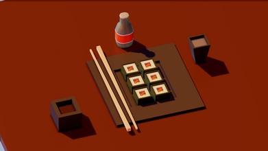 sushi table - download free 3d model hreiis f257377 study done blender scene orthographic view 3d print model - Mito3D