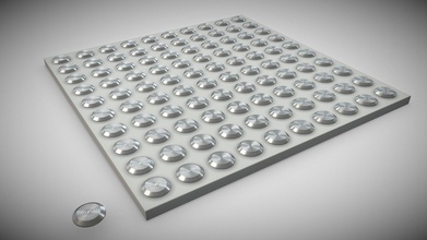 tactile studs - stainless steel high-poly buy royalty free 3d model vis-all-3d vis-all floor ground walkway indicators 3dhaupt software-service-john-gmbh bus-stops train-platforms tactile-warning-studs 3d print model - Mito3D