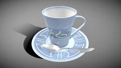 tè tazza impostato simboli acquistare royalty gratuito 3d modello edjan bevanda caffè Vintage 3dprintable pacco antico collezione piatto decorativo arredamento Stampa Modelli 3d print model - Mito3D