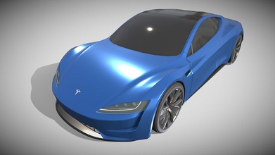 tesla roadster elettrico blu acquistare royalty gratuito 3d modello dragosburian 827d7a1 3d print model - Mito3D