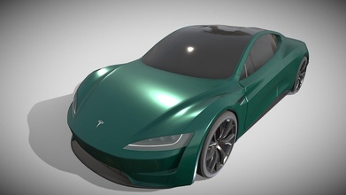 tesla roadster green - buy royalty free 3d model dragosburian dc8564f 3d print model - Mito3D