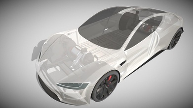 Tesla Roadster Weiß Chassis Kaufen Lizenzgebühren frei 3d Modell Dragosburian f003d5c 3d print model - Mito3D