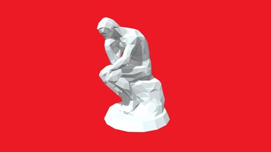 thinker low poly stylized - buy royalty free 3d model ritordp 372a76d sculpture printable can used drawing practice interior decoration stand diameter 52 cm height 75 files stl obj fbx 3d print model - Mito3D