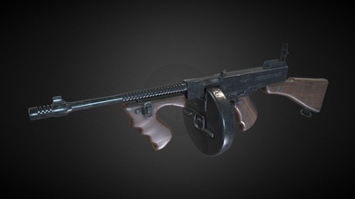 Thompson 1 mitraillette pistolet 3d modèle totem studio hardikawibisono02 3831761 3d print model - Mito3D