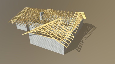 timber trusses private house - download free 3d model freimans 5762796 3d print model - Mito3D