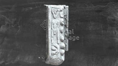 tn042-055004 - leigh- sheela-na-gig 3d model dh age sheela-na-gig3d project 45dd819 carving located romaneque sandstone doorway w end n wall multi-phase medieval church nave there number resued reomanesques stones within chancel arch which likley formed ornante eariler chuch round tower given location romanesque we can infer early exhibitionist tradition ireland other exhibitionists appearing rattoo timahoe clonmacnoise cavan horizontal consisting stylised figure triangular head eyes sagging breasts arms pulling vulva apart based lack ends stone has been turned so upright proposed original position see wwwsketchfabcom tipperary3d more examples site 3d print model - Mito3D