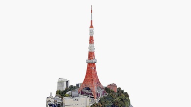 tokyo tower japan scan map observatory - buy royalty free 3d model asen asensio e4a9b60 3d print model - Mito3D
