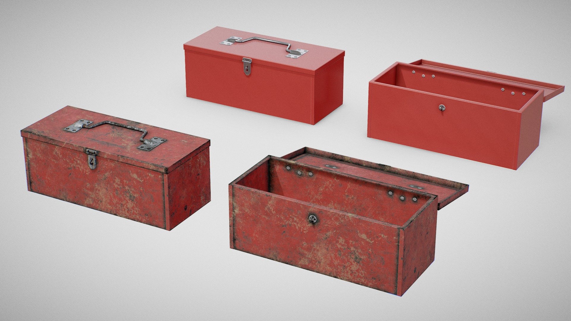toolbox - generic 02 clean dirty buy royalty free 3d model fabio orsi fabioorsi mechanic red b3d work mechanical garage tools industry metal tool box blender pbr lowpoly car workshop factory shop container industrial 3D print model - Mito3D
