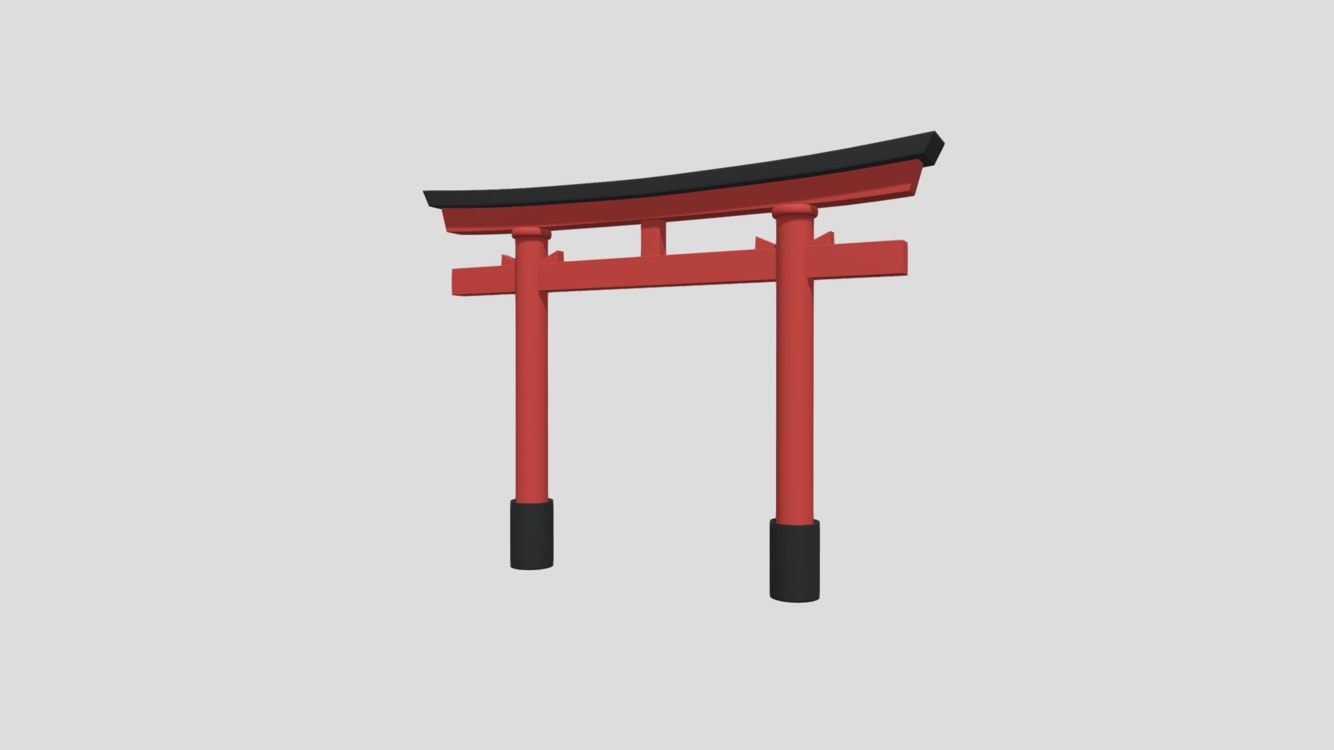 puerta torii - comprar libre de derechos autor del modelo 3d edplus 7b635ce la subdivisión nivel 1 a inversa texturas 64 32 dos colores textura negro rojo materiales toriigate formatos stl obj fbx dae origen situado abajo-centro polígonos 22816 vértices 11475 esperamos que usted disfrute 3D print model - Mito3D