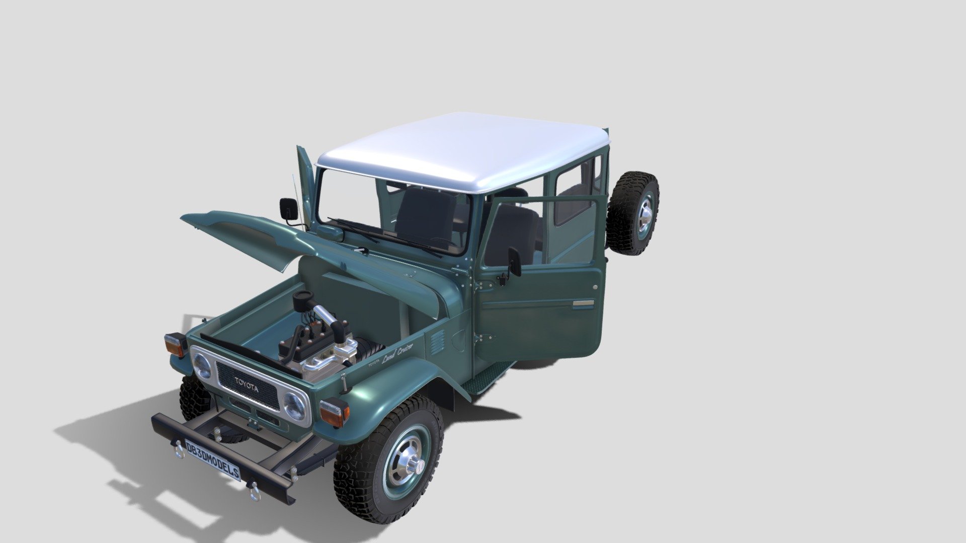 toyota land cruiser fj 40 interior&chassis - buy royalty free 3d model dragosburian c3c7ab3 3D print model - Mito3D