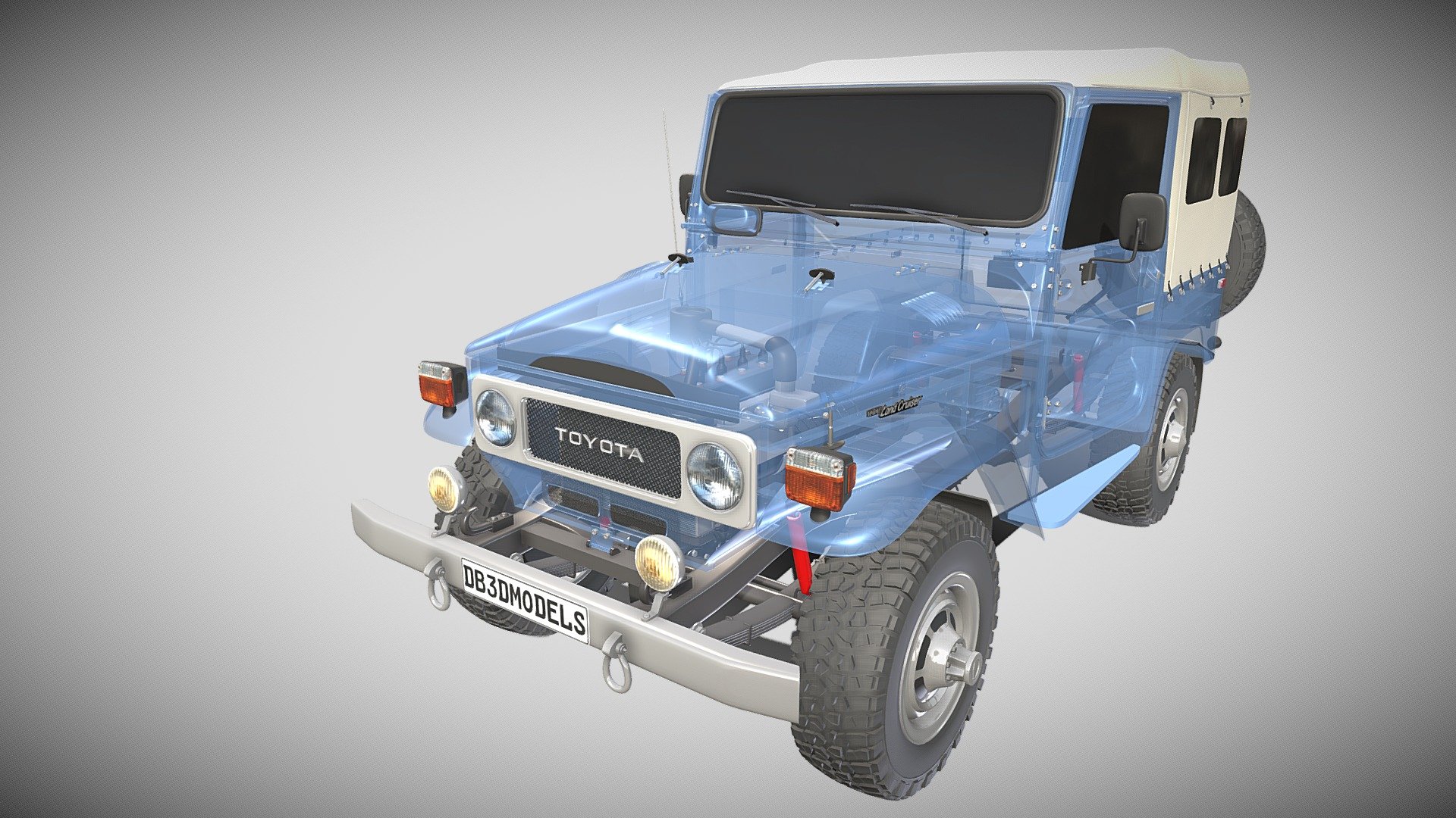 toyota land cruiser fj 40 soft chassis - buy royalty free 3d model dragosburian 31f03cc 3D print model - Mito3D