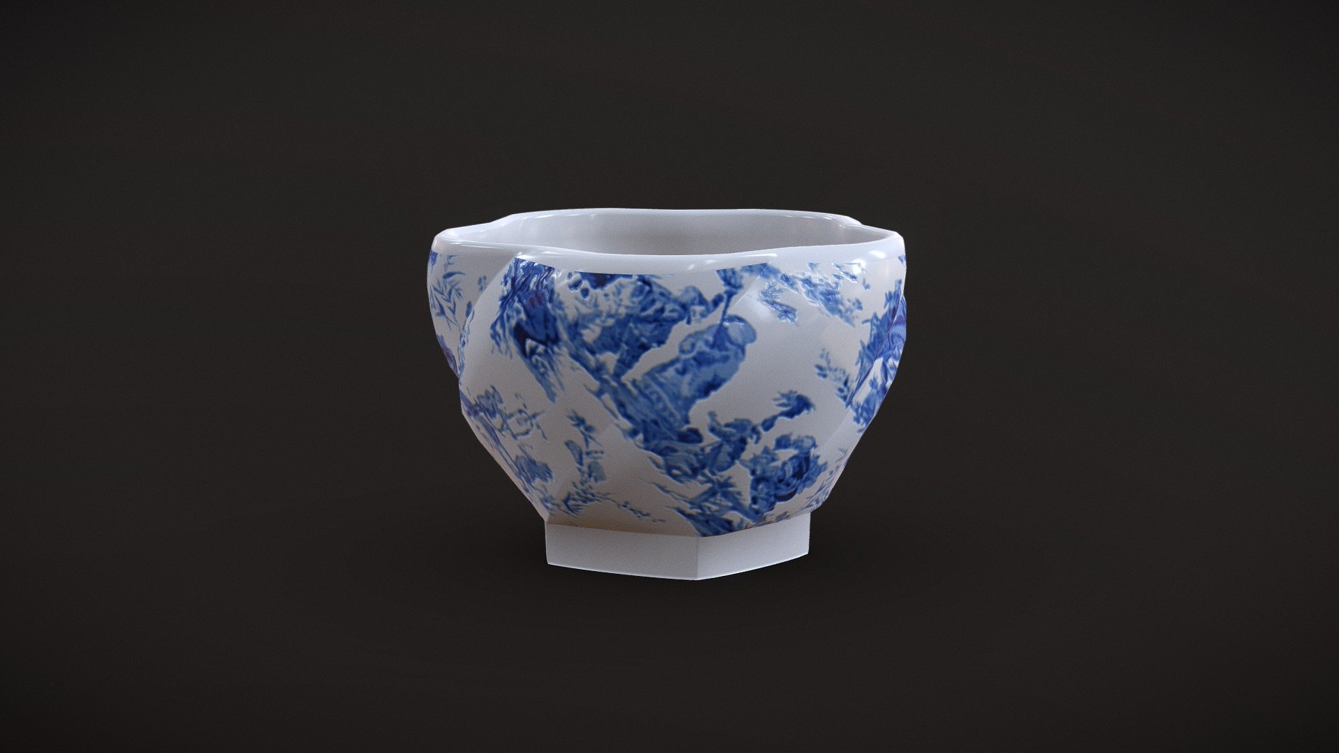 traditional chinese tea ceremony cup - buy royalty free 3d model xaeon drink ancient japan asia china cultural heritage culture asian dish drinking oriental tradition ceremonial dinasty blue leaves japanese 3D print model - Mito3D